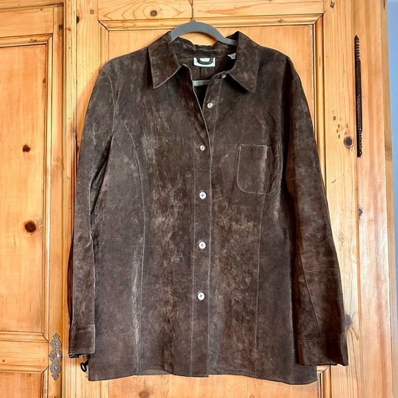 Marsh Landing Women’s Chocolate Brown Suede Leather Jacket Sz L - Picture 2 of 8